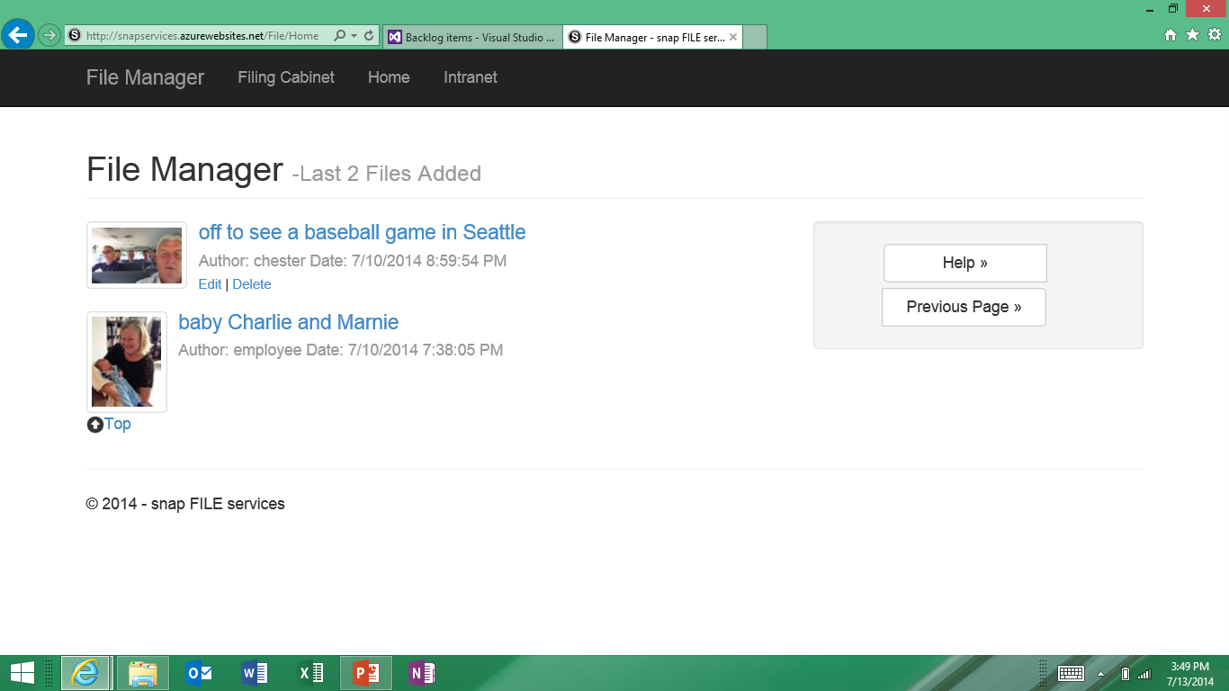 File Manager Home Page